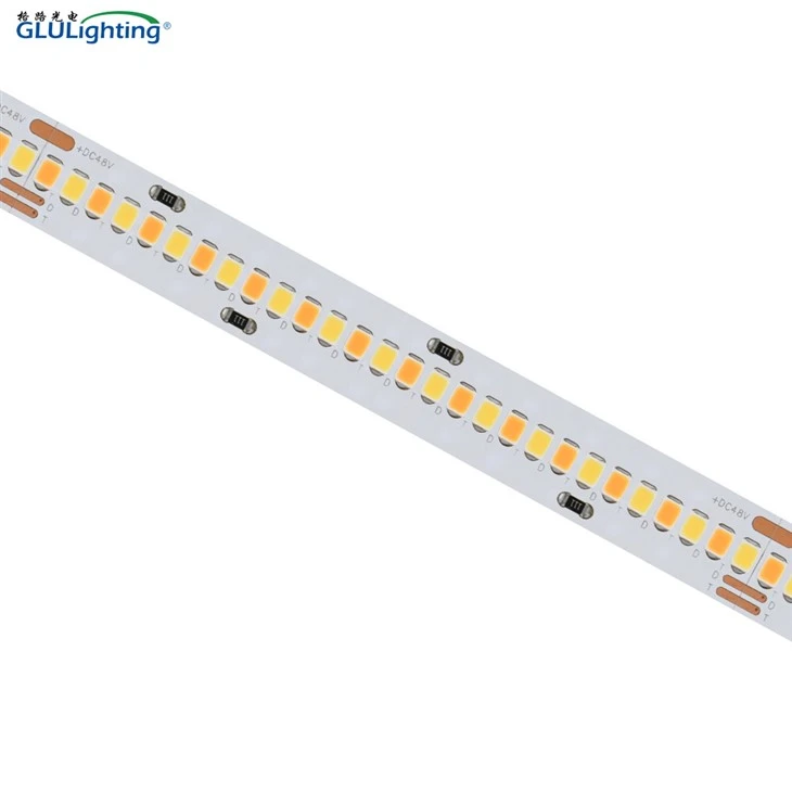 Augstas CRI 2835 hibrīda sloksnes 280 LED/m 48V augstas gaismas efektivitātes UL sarakstā