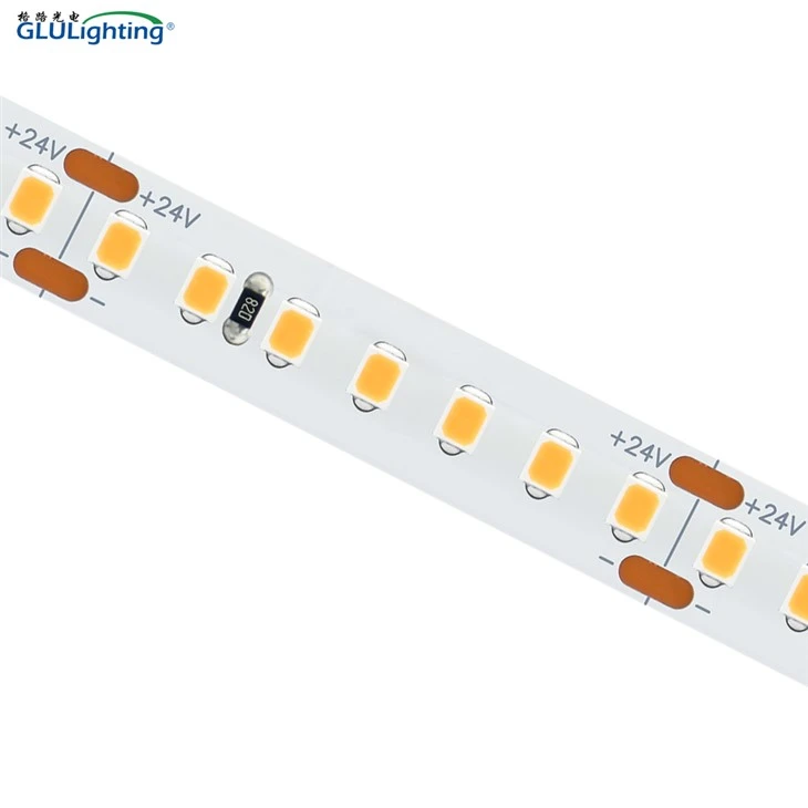 Augstas CRI 2835 sloksnes 168 LED/m 24V augstas gaismas efektivitātes UL sarakstā